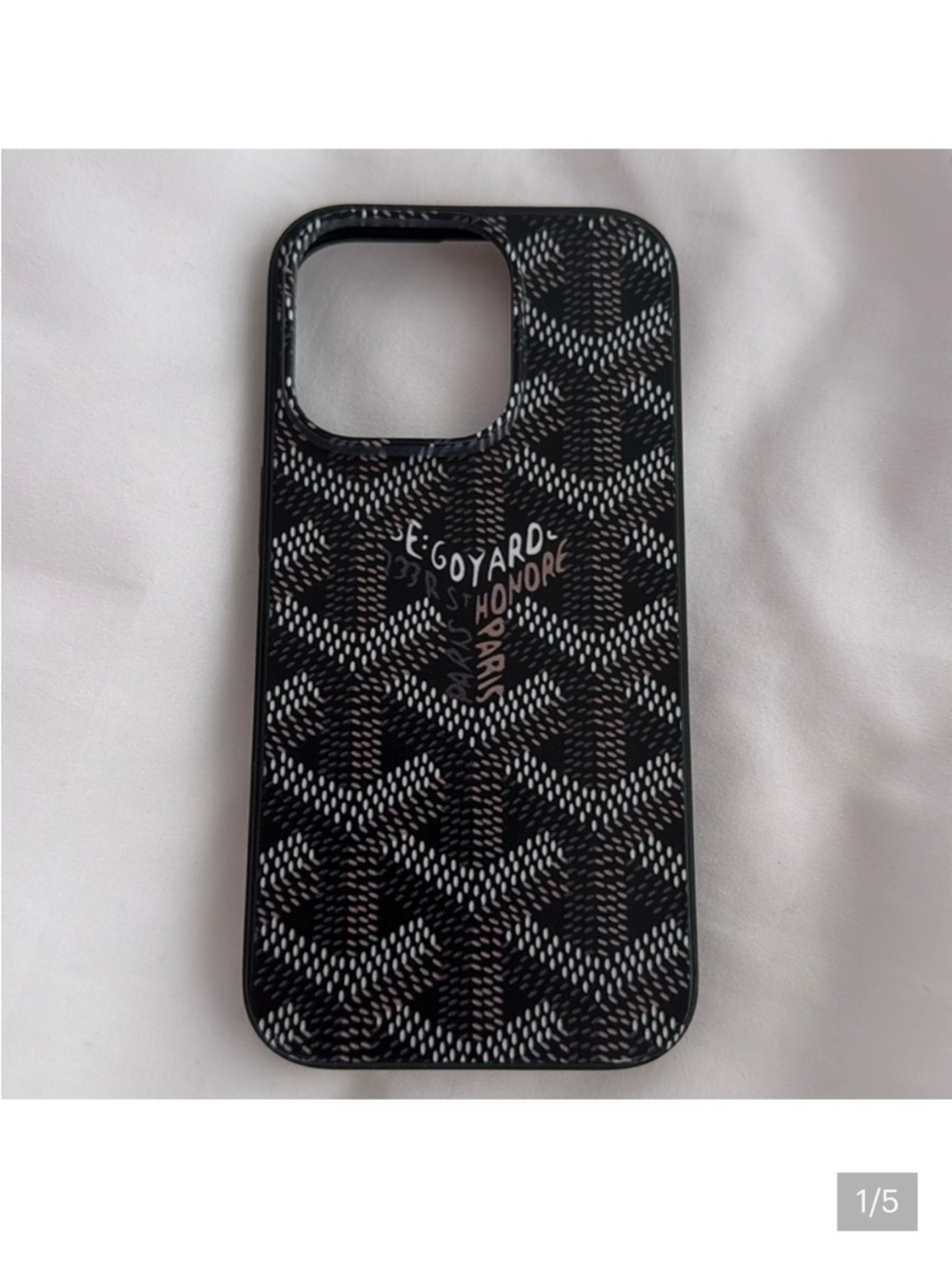 Goyard Black Patterned iPhone 14 Pro Case